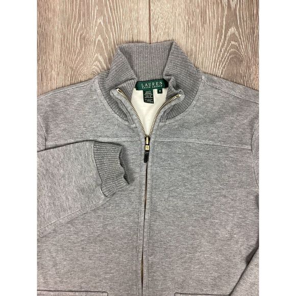 Lauren Home Sweaters - Lauren Ralph Lauren Women’s sweater Double pocket‎ Gray M Full Zip